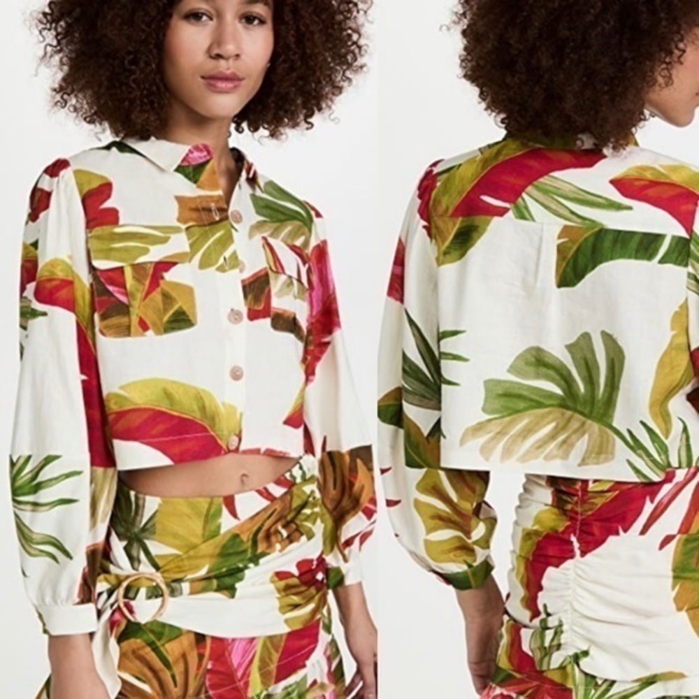 Farm Rio Crop Button Down Size Large